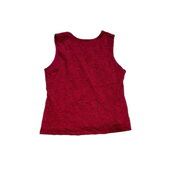 CROFT & BARROW Red Lace Tank Top Shirt Size Large - Picture 2 of 4